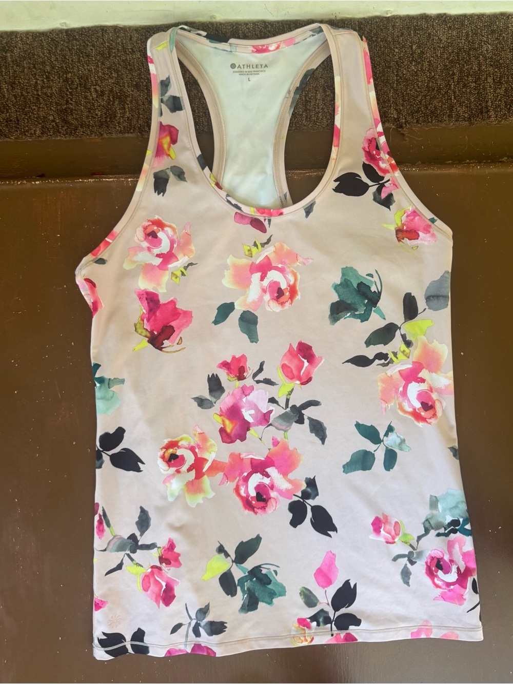 Athleta Floral Racerback Tank — Women’s Large